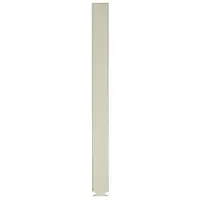 This pilaster is a structural component for commercial bathroom partition systems, providing support and privacy between stalls. It is made of steel with a powder-coated Almond finish and features a cellular honeycomb inner core. Dimensions: 70 inches height, 7 inches width, 1 1/4 inches thickness