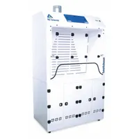 This light duty ducted fume hood from AIR SCIENCE is designed for laboratory ventilation and containment of chemical vapors, fumes, and particulates. It features a 4 ft overall width, 28 in overall depth, and includes a work surface. The unit operates on 120V AC and is finished in white. Blower and base/stand are not included