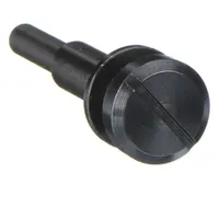 Screw lock-type wheel arbor with a 1/4 in shank designed to accept wheels with a 1/8 in arbor. The screw lock mechanism secures the wheel during operation. Suitable for mounting grinding or cutting wheels in metalworking, fabrication, and maintenance tasks