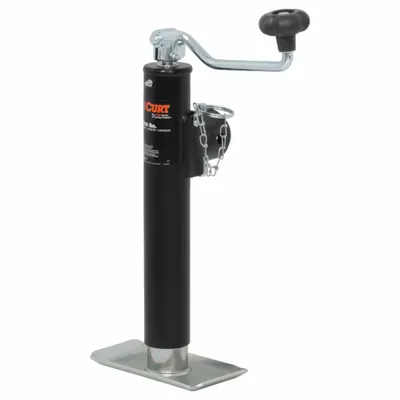 CURT Topwind Weld-On Trailer Jack with Foot Plate - Trailer Jacks without Wheels