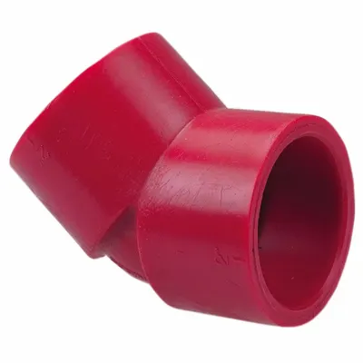 NIBCO Pipe Elbow: 45° Elbow, Polyvinylidene, 1 1/2 in x 1 1/2 in Fitting Pipe Size - UV-Resistant Schedule 80 Pipe Fittings