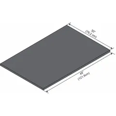 Black epoxy worksurface for laboratory and industrial benchtops. Measures 30 in wide, 48 in long, and 1 in thick. Provides a chemical-resistant countertop for testing, assembly, or clean-room applications.