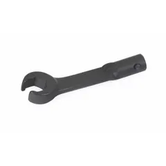 This 6-point flare nut torque wrench head is designed for use with interchangeable torque wrenches. The 17 mm metric size is suited for tightening or loosening flare nuts on hydraulic, fuel, and brake lines in automotive and industrial applications.