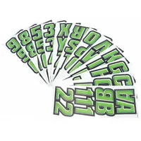 Letter and Number Label Set: Gen Identification, 2 in Character Ht, Proprietary, Black/Green, Vinyl (MPN GKIBLK500)