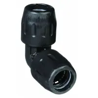 Polyamide tube fitting with push-to-connect ends for 1 in OD tubing. Used in compressed air systems to join tubing or create branch connections. Black polyamide construction provides corrosion resistance. Suitable for pneumatic controls and industrial air distribution