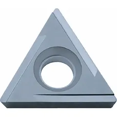 Triangle (T) indexable turning insert made of PVD carbide. Used for finish to medium turning of steels and stainless steels in general machining operations.