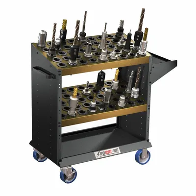 HUOT Heavy-Duty CNC Toolholder Cart - Heavy-Duty CNC Toolholder Carts