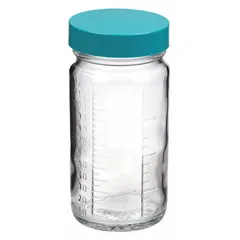 Clear Wide Mouth Round Glass Lab Bottle, 120 mL, 48-400, Colorless, Graduated, Case of 144