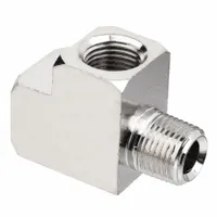 This nickel-plated threaded pipe tee is a Class 1000 fitting with a maximum operating pressure of 1,000 psi @ 72°F. It is used to split or combine fluid flow in industrial piping systems, such as pneumatic, hydraulic, or instrumentation lines. The nickel plating provides corrosion resistance for the 1/4 in NPT connections