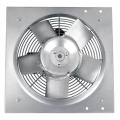 This direct-drive panel exhaust fan features a 12-inch blade driven by a 1/4 hp, single-speed motor delivering 1,450 cfm. The totally enclosed air-over motor operates on 115/230V AC, single-phase, with Class B insulation. The galvanized steel frame and intake guard suit wall or panel mounting for general ventilation in industrial and commercial spaces.