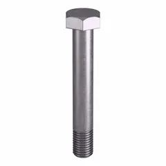 Grade B8 heavy hex bolt with 7/8"-9 thread size, plain finish, and inch system. Meets ASTM A193 material quality standards and ASME B18.2.1 dimensional standards. Suitable for high-temperature and high-pressure applications such as flanged connections in piping systems, pressure vessels, and valve assemblies.