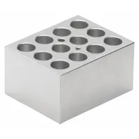 LW SCIENTIFIC Heat Block: Metal, 3 3/4 in Overall Wd, 3 in Overall Lg, 12 Wells, 17 1/2 mm Well Dia (MPN DBP-12PL-1577)