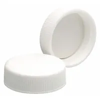 Cap: 35 mm Dia, White, Polypropylene, 33-400 mm Screw Closure Size, 200 Closures Included, Opaque (MPN 242226)