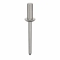 This domed-head blind rivet has a 0.188-inch diameter and 1 31/36-inch overall length with a 17/32-inch body length. It is supplied in a 250-piece pack and is used for fastening materials where only one side is accessible, such as sheet metal, plastics, and composites, providing a permanent joint in general industrial assembly and repair