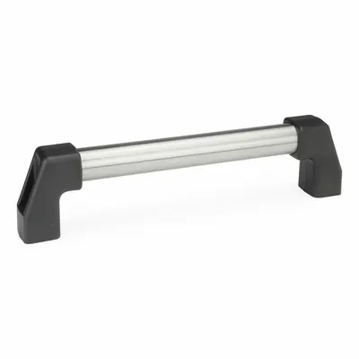 JW WINCO Pull Handle: Threaded Holes, Rear-Mount, 27.56 in Mounting Hole Center to Center - Load-Rated Straight-Leg Tubular Pull Handles