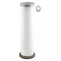 Round-oval engine air filter with axial seal. Outside diameter 2 17/32 in. Compatible with Kubota vehicles. Used in agricultural and construction equipment to remove airborne contaminants from intake air