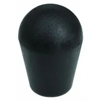 Plastic knob with steel thread insert, 1.38 in diameter, 3/8"-16 thread. Tapered shape provides secure grip for manual adjustment and locking in industrial machinery, jigs, and fixtures