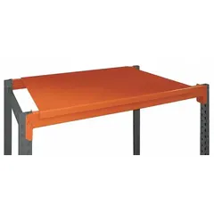Flat edge standard wire decking panel, 60 x 48 inches, constructed from 14-gauge steel with a powder-coated orange finish. Provides a stable storage surface for pallet rack systems in warehouses and distribution centers.