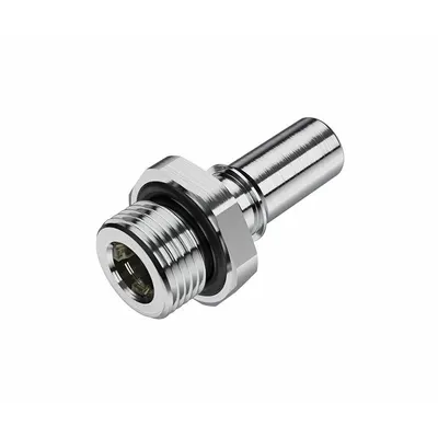 CPC Quick Connection Coupling: Straight, 3/8 in Pipe Size, Warm Red, Quick Disconnect/Threaded - Chrome-Plated Brass Quick-Disconnect Tube Fittings