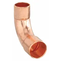Wrot copper reducer elbow with cup (sweat) x FTG (female threaded) ends, connecting 1-inch CTS to 3/4-inch CTS copper tubing. Designed for sweat-soldered installation in plumbing and HVAC systems to transition between different pipe sizes