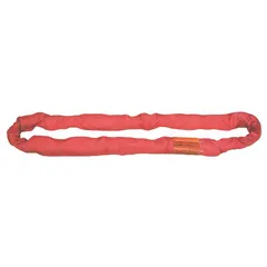 Endless round sling with a 17 ft length and 1 3/8 in body diameter. Constructed with polyester material and polyester cover. Used for lifting and rigging heavy loads in industrial settings such as construction, manufacturing, and warehousing.