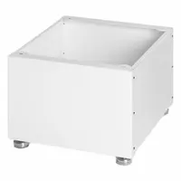 This steel stand with a white powder-coated finish provides a stable platform for device-charging lockers. It includes mounting screws and is suitable for organizing and securing charging stations in educational, office, or healthcare environments