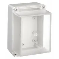 BOX ENCLOSURES Enclosure: Gray, Polycarbonate, 7 in x 5 in x 4 in, NEMA 4, Clear Cover (MPN BEN-85PC)