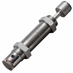 Steel shock absorber with 18.1 N force rating. Used to dampen motion and absorb impact in industrial machinery, reducing vibration and protecting equipment. Suitable for light-duty applications in automation, packaging, and material handling systems.