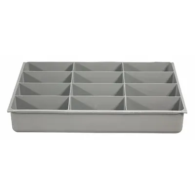 DURHAM MFG 229-95-12-IND Compartment Drawer Insert, 12 Compartments, Gray - Inserts for Small Compartmented Boxes