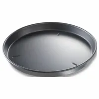 CHICAGO METALLIC Pizza Pan: 16 in Overall Dia, Anodized Aluminum, Solid, 14 ga Gauge, Pre-Seasoned (MPN 91165)