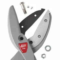 Steel replacement blades for snips, sold as a 2-pack. Each blade measures 3-1/4 inches in length. Designed for cutting stainless steel in metalworking and fabrication tasks.