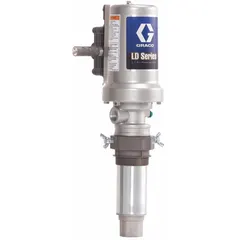 Standard dispensing piston drum pump designed for direct-mount drum applications. Features a 5:1 ratio and maximum flow rate of 6.7 gpm. Suitable for transferring medium-viscosity fluids such as lubricants, adhesives, and sealants in industrial settings.