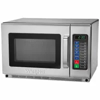 Commercial countertop microwave with 1.2 cu ft oven capacity and 1800 W cooking power. Designed for rapid heating and cooking in foodservice environments such as commercial kitchens, cafeterias, and concession stands