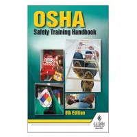 This training kit includes an OSHA Safety Training Handbook with chapter quizzes and a receipt page in English. It is designed to support employer documentation of employee training on OSHA regulations. Suitable for use in workplace safety training programs