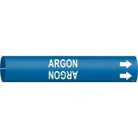 Pipe Marker: Argon, Blue, White, Fits 3/4 to 1 3/8 in Pipe O.D., 1 Pipe Markers, With Arrows (MPN 4162-A)