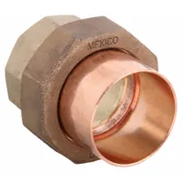 This NIBCO sweat fitting union is made from low-lead cast bronze and features a Cup x FTG connection type. It is designed for joining copper tube in low-lead bronze systems, allowing easy disassembly for maintenance. Suitable for use in potable water and other plumbing applications requiring reliable joints