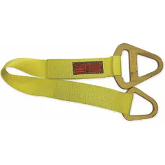 Nylon web sling with integrated triangle and choker link ends for lifting and rigging. Two-ply construction, 18 ft length, 4 in width. Suitable for general industrial material handling where flexible, non-marring slings are required.