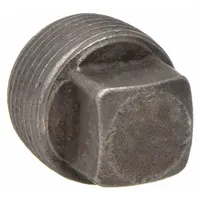 This steel square drive plug features 1/2-inch NPT threads and is rated for a maximum operating pressure of 9,000 psi. It is used to seal pipe openings in high-pressure hydraulic and pneumatic systems, as well as in industrial fluid power and heavy machinery applications