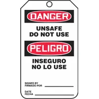 Safety Tags: #7 Tag Size, White, Single Part Tag, Fastener Not Included, 5 Tags, 5 PK (MPN TSP164PTM)