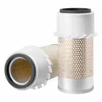 Round, axial-seal engine air filter with an outside diameter of 5 1/4 in and an inside diameter of 3 11/32 in. Designed for use in Hyundai trucks to remove airborne contaminants from intake air. FleetGuard Interchange: AF25741