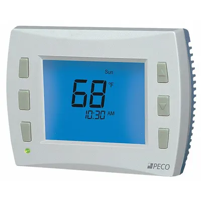 PECO Low Voltage Thermostat: Heat and Cool, Auto and Manual, 5-1-1/5-2/7 Day - Standard Thermostats