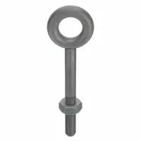 Machinery Eye Bolt: Without Shoulder, Steel, Galvanized, 1"-8 Thread Size, 4 in Thread Lg (MPN N2010-10)