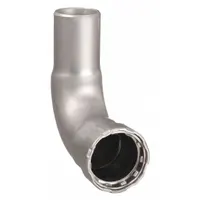 Press-fit steel elbow fitting for joining pipe in plumbing, HVAC, and industrial piping systems. Features EPDM sealing for leak-tight performance. Connects 3/4 in pipe to 3/4 in CTS size. Enables mechanical joining without soldering or threading