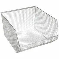QUANTUM STORAGE SYSTEMS Hang and Stack Bin: 17 in x 18 1/2 in x 11 1/4 in, Silver, Stacking Capable (MPN QMB570C)