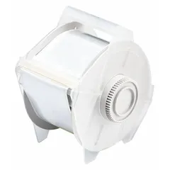 Continuous label roll measuring 2 1/4 in x 100 ft, made of metalized polyester with a silver matte finish rated for outdoor use. Compatible with GlobalMark 2 printer series for thermal transfer printing. Suitable for durable identification and marking applications such as asset tags, pipe markers, and safety labels in industrial environments.