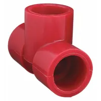 Tee Pipe Fitting: Tee, Polyvinylidene, 1 1/2 in x 1 1/2 in x 1 1/2 in Fitting Pipe Size, Red (MPN 6511-11/2)