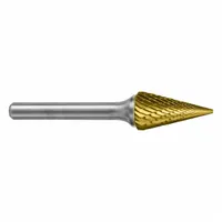 Double-cut pointed-end cone bur with a 1/8" x 5/8" head and 1/8" shank. Trade number SM-43. Used for material removal, deburring, and shaping in metalworking and industrial fabrication