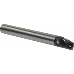This indexable boring bar features positive rake geometry and left-hand orientation for internal turning operations. It is designed for boring holes to precise diameters in metalworking applications, using indexable inserts for efficient material removal.