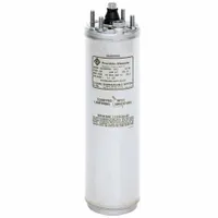 Three-phase submersible pump motor rated at 1-1/2 hp and 230V AC. Designed for deep well pumping applications requiring submerged operation. Features a 3-wire configuration and nitrile rubber construction