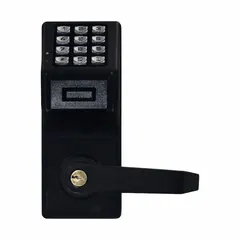This ADA-compliant electronic keyless lock provides keypad entry for secure access control. It includes a standard key override option for backup access. Suitable for commercial or institutional doors requiring keyless convenience and accessibility compliance.